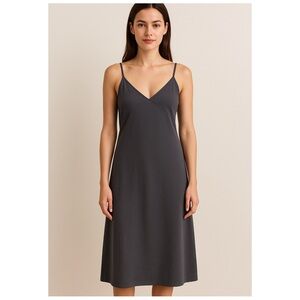 UNIQLO Women’s Size S Gray Camisole V-Neck Sleeveless A-Line Midi Dress